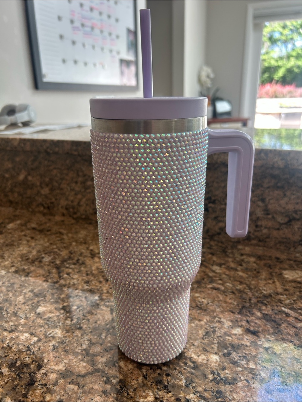 Hydra peak limited edition Lavender Rhinestone Tumbler with Handle and Straw